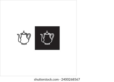 imagen vectorial de un hervidor de agua, colores negro y blanco, fondo blanco y negro
