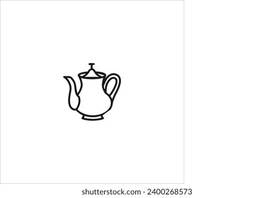 vector image of a kettle, black and white colors, white and black background