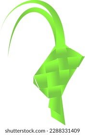 vector image of ketupat made of young leaves of the head tree