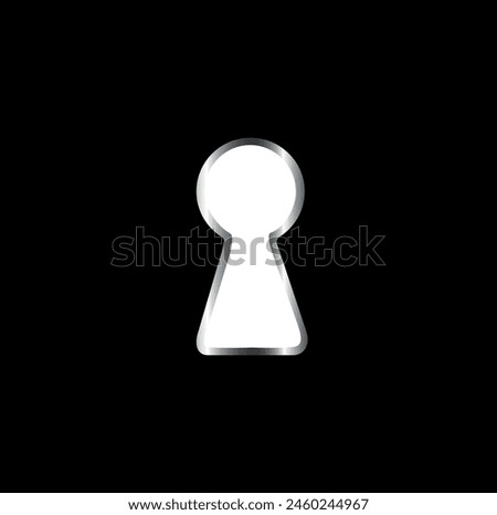 Vector image of the keyhole in the black door.