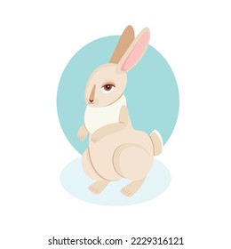 Vector image of a kind hare in winter.