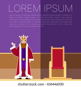 Vector image of the King purple banner