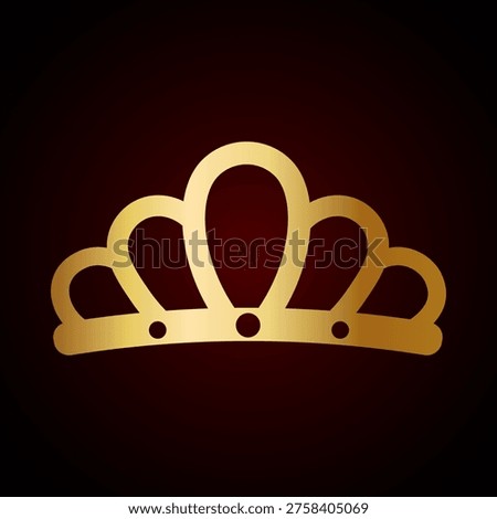 Vector image of the king and queen's crown. Collection of golden royal crown symbols. Luxurious symbols of monarchy and leadership. Element for your design.