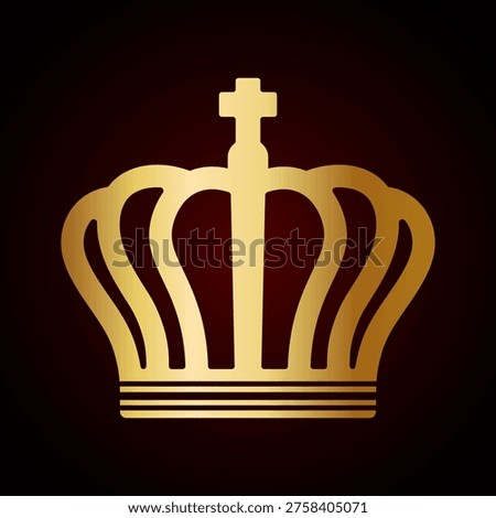 Vector image of the king and queen's crown. Collection of golden royal crown symbols. Luxurious symbols of monarchy and leadership. Element for your design.