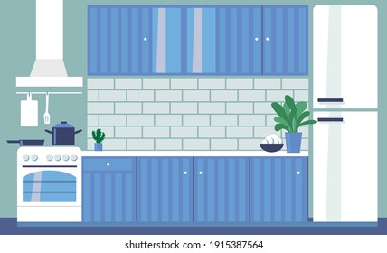 vector image of kitchen interior