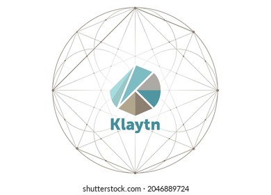 Imagen vectorial de Klaytn. Criptodivisa, infografía