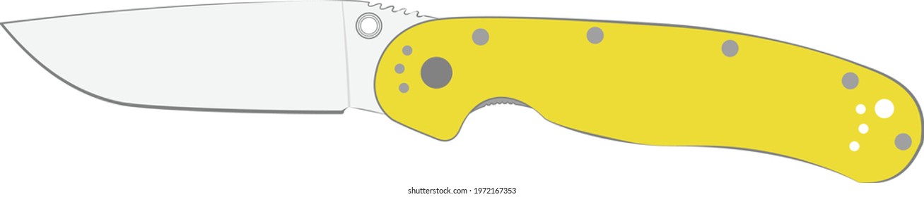 Vector image of a knife legend among folding knives. 
Rat