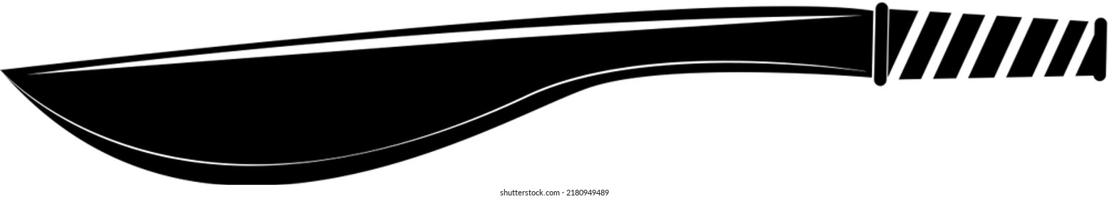 vector image of a knife (machete), silhouette on a white background