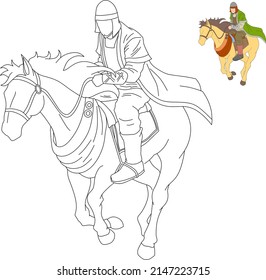 imagen vectorial del caballero a caballo.