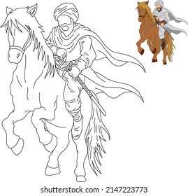 vector image of knight on horseback.