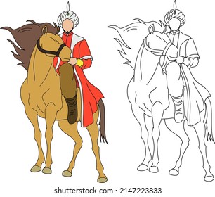 vector image of knight on horseback.