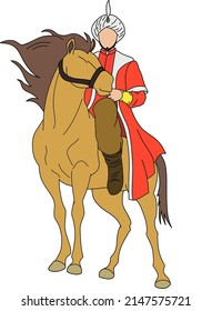 vector image of knight on horseback.