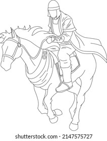 Vector Image Of Knight On Horseback.