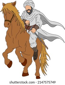 vector image of knight on horseback.