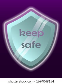 
imagen vectorial del escudo protector de un caballero que contiene gradientes y resplandor de contorno