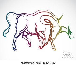 Vector image of an kouprey , illustration - vector