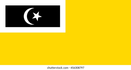 Vector image of  Kuala city flag, Terengganu, Malaysia, Proportion 1:2. EPS10.