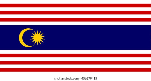 Vector image of Kuala Lumpur city flag, Malaysia, Proportion 1:2. EPS10.