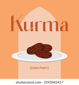 A vector image of Kurma or Date Palm Fruit