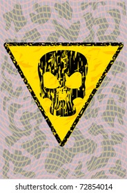 Vector image of the label with a skull