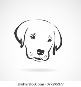 Vector image of an labrador puppy face on white background. Dog