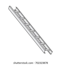 Vector image of a ladder made of metal