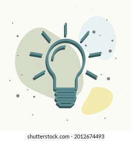Vector image of a lamp. Light bulb icon on multicolored background.