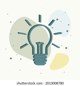 Vector image of a lamp. Light bulb icon on multicolored background.