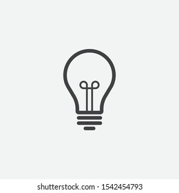 Vector image lamp. Lightbulb icon design, LightBulb linear icon vector, Idea sign icon, solution icon, thinking concept design, Lighting Electric lamp, Electricity, shine, Trendy Flat style