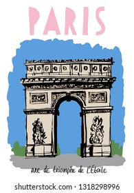 Vector image of landmarks in France. Color illustration of the building is designed as a postcard, suitable for posters in the interior, T-shirts, invitations, banners.