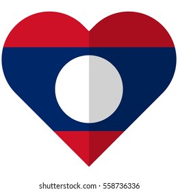 Vector image of the Laos flat heart flag