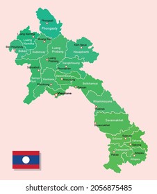 Karte mit Vektorbild-Laos