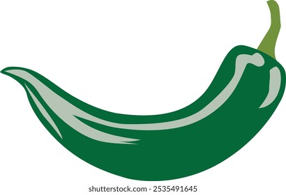 vector image of a large green chili with a green pistil