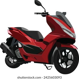 vector image of a large moped suitable for logo material related to motorized vehicles