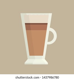 
Vector image latte with milk foam. Vector illustration of latte.