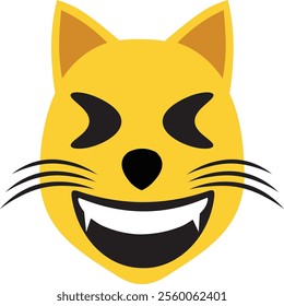 vector image of laughing cat facial expression.