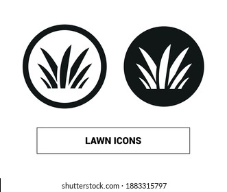 Vector image. Lawn icon. Basic black and white icon.