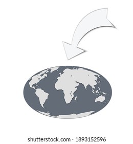Vector image, lbustration icon. our planet earth. arrow. All in gray tones