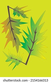 VECTOR IMAGE OF LEAF COLOR GRADATION ORANGE GREEN YELLOW