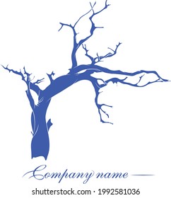 Vector image of leaf less tree, Line art illustration of wooden branches, Beautiful logo design for a company