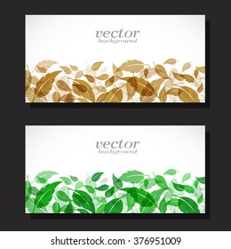 Vector image of an leaves design. Card, Background