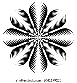VECTOR IMAGE OF LEAVES SILLUETE, DESIGN TOWARDS LIKE A MANDALA.