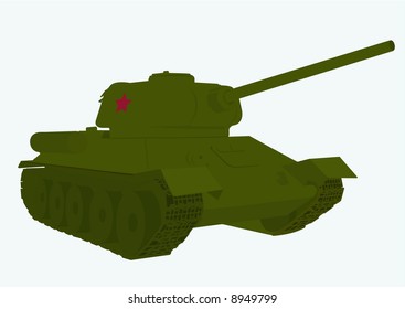 vector image of legendary Russian tank of the second world war T 34