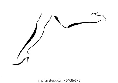 vector image of legs of woman isolated on white