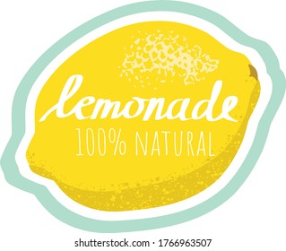 Vector image of lemon with handwritten text. Vector banner for selling lemonade