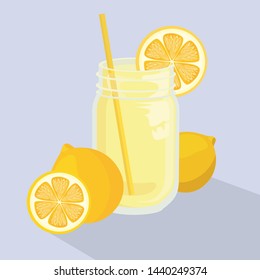 
Vector image of lemonade. Cool drink Genuine pleasure on a hot day.