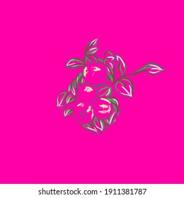 Vector image of lemons on a branch on a pink background. Set of illustrations. Composition for frame, interior decor, booklet, brochure, blog, hand drawn style print