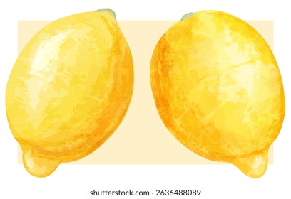 Vector image of lemons in watercolor style. Element for your design. Concept of growing fruits, making lemonade