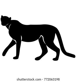 Vector Image Of Leopard Silhouette