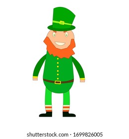 Vector image of a leprechaun on a white background.